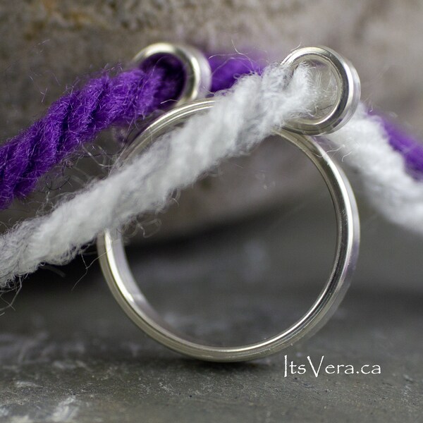 Anillos de punto personalizados, diseño original de 2 bucles de Vera, anillos guía de hilo, accesorios de punto, patrones de punto, anillo de punto de isla faire