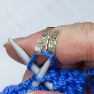 Custom-made to your size, crochet knitting rings provide a comfortable and snug fit, ensuring you can work for hours without discomfort image 1