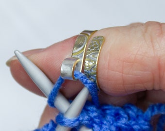 Upsidedown Statement Ring - Wire Crochet Art Jewelry 7-8