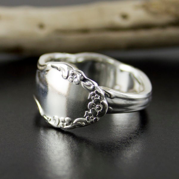 Spoon ring, cutlery ring, silverware ring, heirloom ring, flower ring, Boho ring, antique ring, real spoon ring, silver ring, Christmas ring