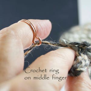 Custom-made to your size, crochet knitting rings provide a comfortable and snug fit, ensuring you can work for hours without discomfort textured copper