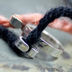 Original 2 loop knitting crochet tension ring, stranding rings, knitting, crochet gifts, crochet accessories, knitting tools, knitting rings Sterl silver pattern