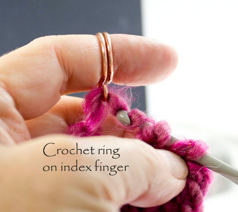 Original bespoke yarn tension rings, custom 1 loop knitting tension rings and crochet tension rings make great birthday gifts, crochet tools image 4