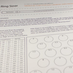 Check your ring size fast and easy, just print the PDF Ring Sizer at home, it's an immediate download, use the Ring Sizer for all rings image 4