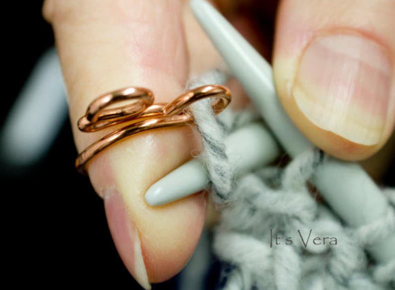 Original knitting ring 2 loop ring 2 loop crochet ring 2 Etsy
