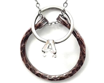 Magic Ring Holder Necklace, Horseshoe Pendant, Copper, Glasses Holder Necklace, Lucky Horseshoe Necklace, Handmade Copper Jewelry