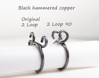 Black 2 loop and 2 loop 90 knitting rings and crochet rings,  2 ring styles for knitting crochet rings, yarn guides, arthritis yarn rings