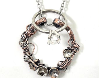 Magic Ring Holder Necklace  antique texture modern Lucky Horseshoe design hold your rings near and safe at home work or at the gym