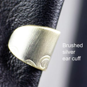 Brushed silver ear cuffs by ItsVera, ear jewelry, handmade ear cuffs, industrial finish on the silver for a great new trendy look