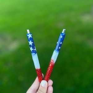 American Flag handmade Glitter Pens- Inkjoy refillable