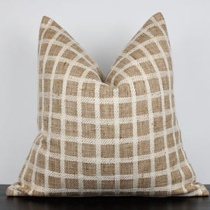 Classic Windowpane Check Pillow Cover | Elegant Rustic Throw| Cozy Decor Cushion| Minimalist Style