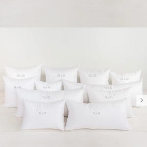 Handmade Pillow Insert|100% Cotton| Washable and non-allergenic Polyester Fill | Superior Resiliency & Smooth Consistency