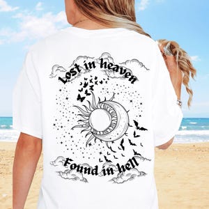 Angel devil t shirt, Gothic t shirt, Angel devil streetwear, Graphic sun t shirt, Bat t shirt, Sun t shirt, Moon t shirt, Butterfly t shirt