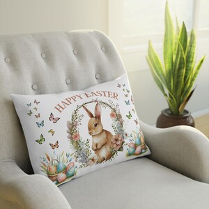 Easter Bunny Pillow Cover – Cute Spring Decor,  Easter Gift, Cozy Home Accent, Bunny Lover Gift
