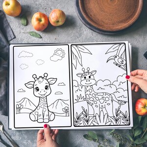 Safari coloring book, Jungle coloring pages for kids 150+, Wild animals coloring book, Safari themed coloring book, Printable coloring 
Bring the wild to life with this Safari Animals Coloring Book – perfect for kids and animal lovers! 🦁🦓🐘
This digital download includes 150+ unique coloring images featuring lions, giraffes, zebras, elephants, monkeys, and more. Designed 2 per page for easy printing and cutting, formatted in standard 11" x 8" inches PDF.
