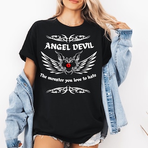 Angel devil t shirt, Angel wings t shirt, Gothic angel t shirt, Angel devil streetwear, Angels wing t shirt, Monster t shirt, Gothic shirt