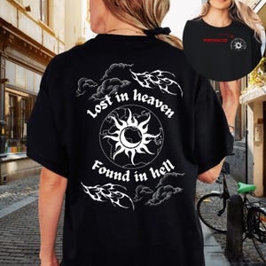 Personalized shirt, Angel devil t shirt, Gothic t shirt, Angel devil streetwear, Graphic sun t shirt, Dark aesthetic t shirt, Tattoo shirt