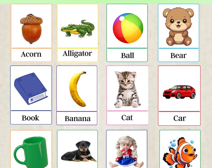100 First Words Flashcards - Printable Flashcards - Learning for Babies ...