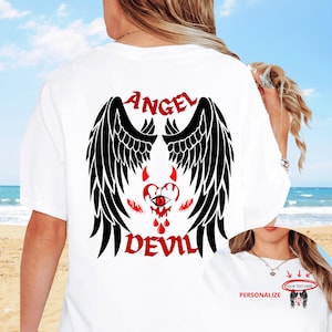 Angel wings t shirt, Bleeding heart t shirt, Angel Devil t shirt, Gothic angel shirt, Angel wings shirt, Personalized shirt, Angel shirt