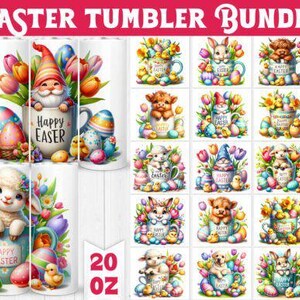 Ostermagie Tumbler Wrap Bündel - wunderliche & festliche 20 Unzen Sublimationsdesigns für Frühling Schlucke!