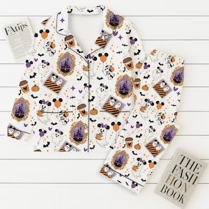 Halloween Mk Mn Ghost Pajamas Set, Halloween Mk Mn Mouse Sleepwear, WDW Cartoon Homewear, Magic Kingdom Nightwear, Cartoon Fan gift