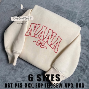 Nana Applique Embroidery Design, Grandmother Machine Embroidery File, 6 Sizes, Instant Download