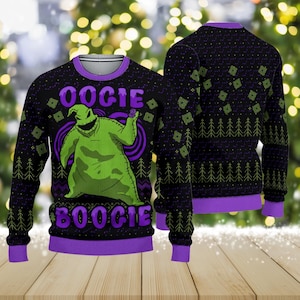 Boogie Man Ugly Sweater, WDW Horror Christmas Crewneck, Nightmare Christmas Shirt, Spooky Xmas Sweatshirt, Christmas Gift Idea