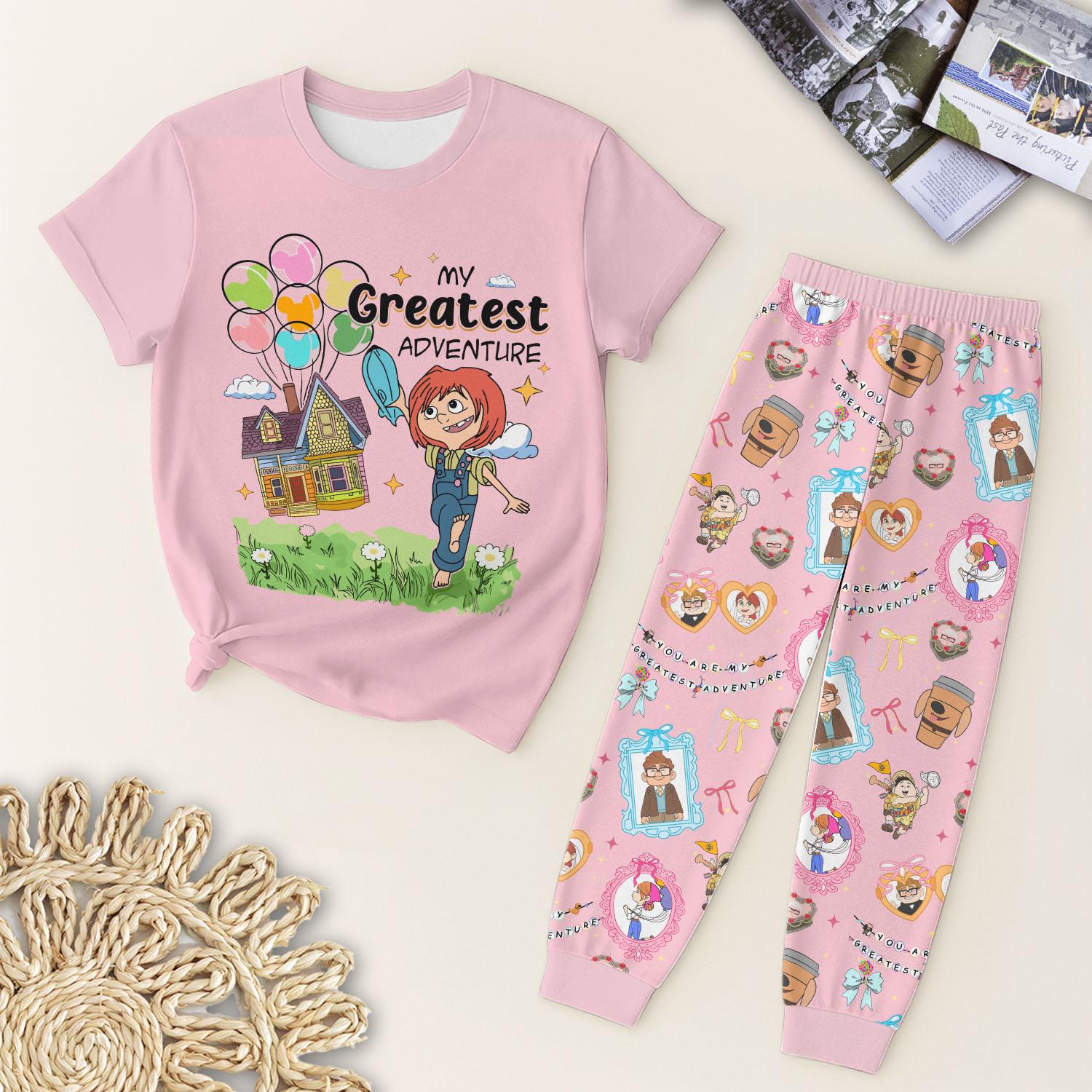 Discover Disney Up Movie Valentine Day T-Shirt and Pants, Valentine Pajamas Set, Honeymoon Shirt, WDW Movie Couple Matching Tee, Magic Kingdom Gift