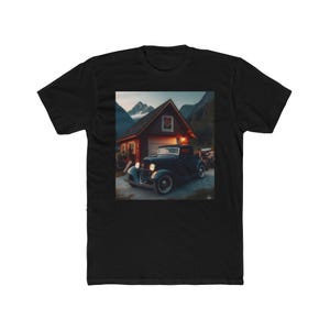 Vintage 1930s Classic Rat Rod Design Unisex Cotton Crew Tee Shirt, Black T-Shirt, Retro Lover Gift, Americana Graphic Tee, Men&#39;s Women&#39;s