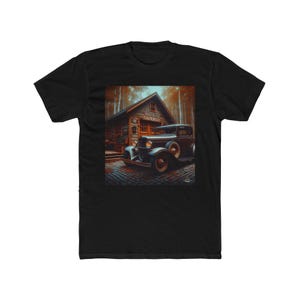 Vintage 1930s Classic Rat Rod Design Unisex Cotton Crew Tee Shirt, Black T-Shirt, Retro Lover Gift, Americana Graphic Tee, Men&#39;s Women&#39;s