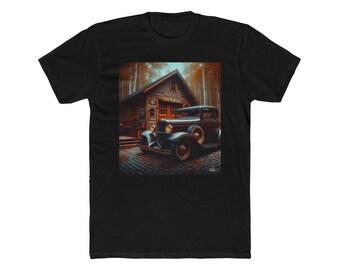 Vintage 1930s Classic Rat Rod Design Unisex Cotton Crew Tee Shirt, Black T-Shirt, Retro Lover Gift, Americana Graphic Tee, Men's Women's