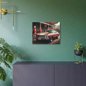 Vintage Car Metal Art Sign, Classic Car Wall Decor, Garage Decor, Retro Home Accent, Automotive Gift