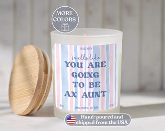 Aunt Candle Gift for New Aunt Auntie Aunty Again To Be Baby Pregnancy Announcement Reveal Promoted to Aunt Hand Poured Candles Gifts