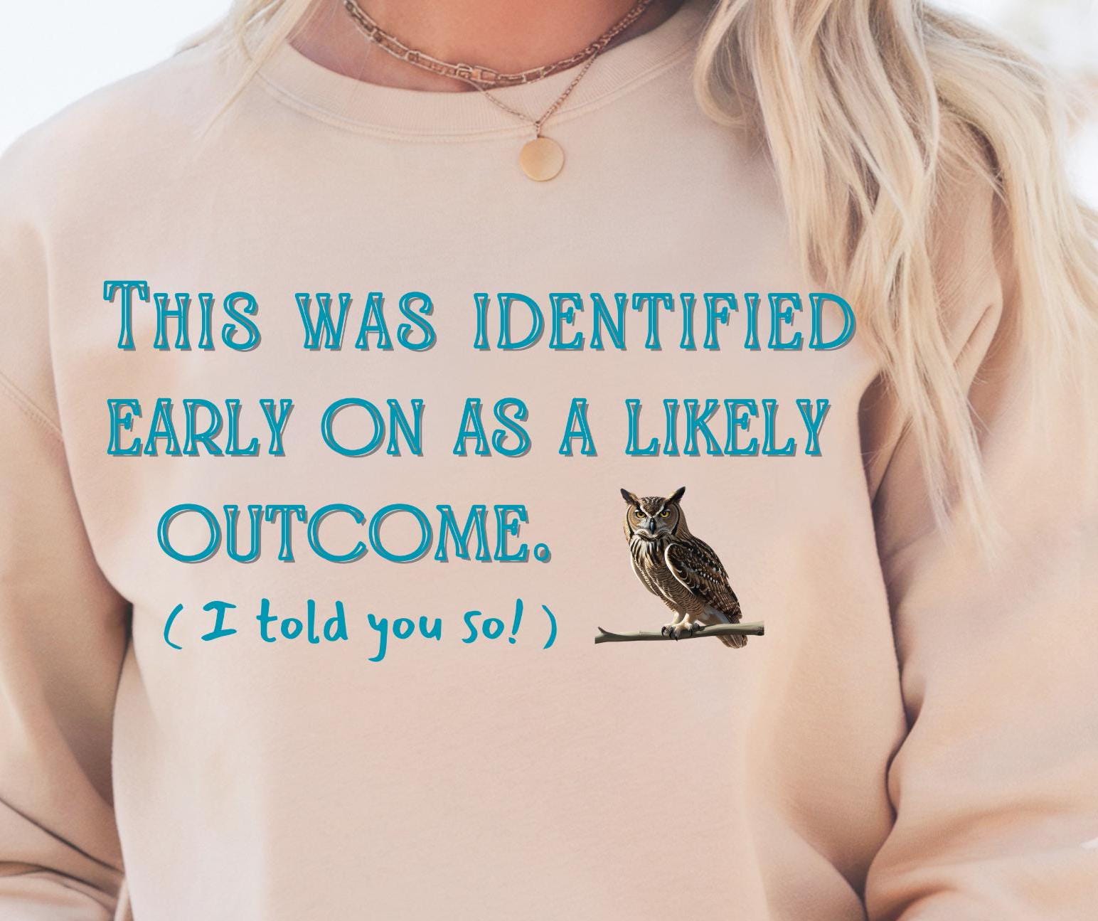 Owl Wisdom Unisex Sweatshirt, Funny shirt, Crewneck Jumper, Wise Animal Apparel, Cozy Pullover, Gift