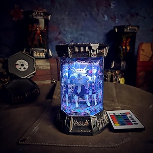 mah.o raja resin lamp, gift for him, birthday gift, night light, decor lamp, game room decor, handmade lamp, handcrafted light, hexagon lamp