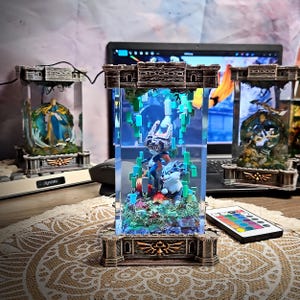Mid na resin lamp, game resin lamp, resin epoxy lamp, table lamp, gift for gamer, gift for him, Epoxy resin lamp, Birthday gift, game room