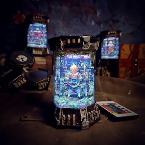 Veget..a resin lamp, gift for him, birthday gift, night light, decor lamp, game room decor, hand made lamp, anime lamp, gift for anime fan
