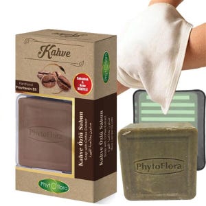 Coffee Essence Soap Set – Exfoliating 3-in-1 Bar with Soap Tray & Washcloth for Deep Clean  Soft Skin