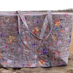 Quilted Tote Bag - Handmade