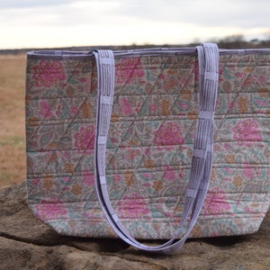 Quilted Tote Bag - Handmade