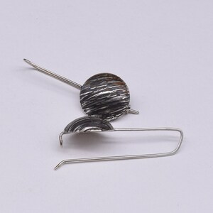 Handmade Sterling Silver Threader Textured Disk Earrings