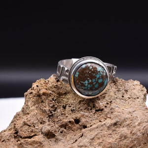 Handmade Turquoise Ring | Size 8 1/4 Ring | Sterling Silver Ring 024