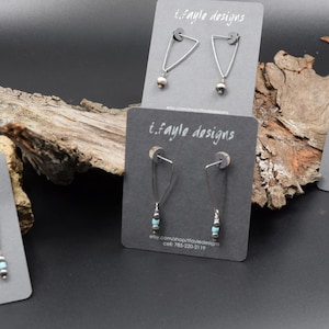Triangle Hoops Earrings - Turquoise and Navajo Pearl