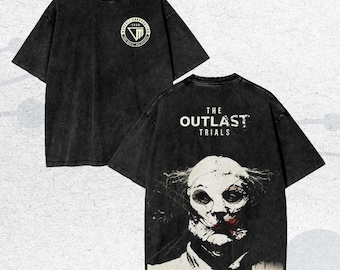 Camiseta lavada con gráfico de juego de terror vintage, regalo para gamers