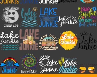 Lake Junkie Png, Retro Lake Life Png Sublimation T-Shirt Print, Summer Lake Days Vacation Png, Lake Vibes Png, Funny Fishing Sayings Png