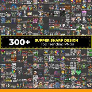 Oltre 300 PNG "It's Okay", design motivazionale floreale boho, clipart ispiratrici di gentilezza, citazioni sulla salute mentale