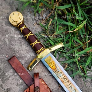 Handmade Sword of Merlin Excalibur, Viking Sword, Medieval Sword, knight Templar Sword, Excalibur Sword, Best Anniversary Gift, Gift for Him