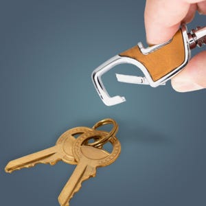 Personalized Leather Keychain: Custom Initials, Engraved Gift