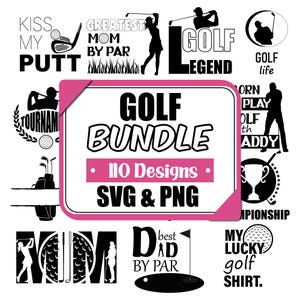 Ensemble de golf PNG SVG | Svg monogramme golf | Svg monogramme fractionné | Cadre pour nom de golf| Svg club de golf | Balle de golf Svg | Fichiers Golf Cut