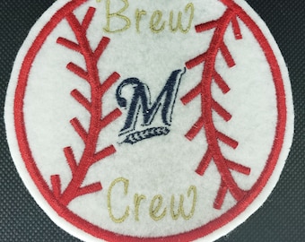 Brewers inspired embroidered baseball iron on patch